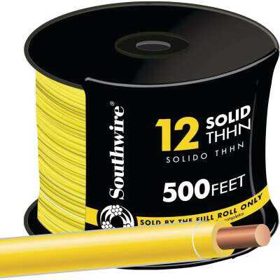 Southwire 500 Ft. 12 AWG Solid Yellow THHN Electrical Wire