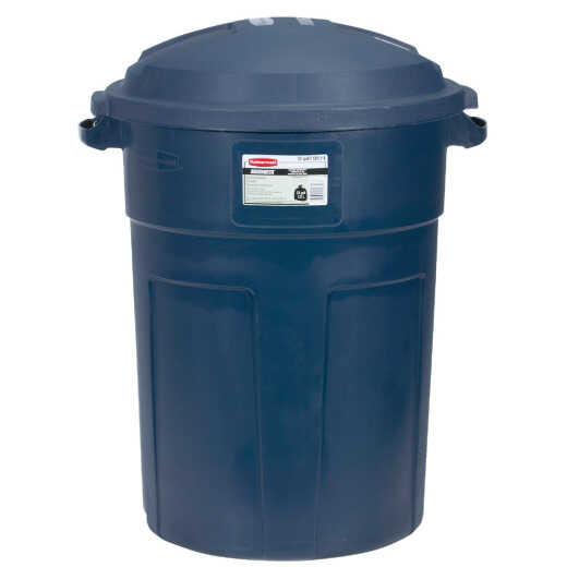 Rubbermaid Roughneck 32 Gal. Blue Trash Can with Lid