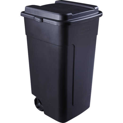 Rubbermaid 50 Gal. Black Wheeled Trash Can with Lid