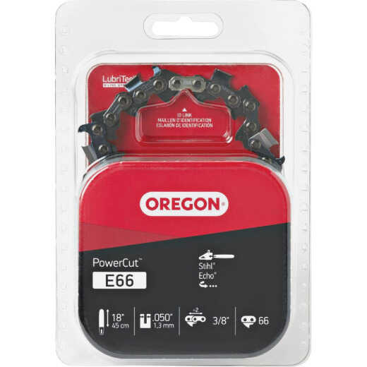 Oregon E66 PowerCut Saw Chain for 18in. Bar - 66 Drive Links - fits Stihl, Echo Poulan, Homelite, McCulloch and others