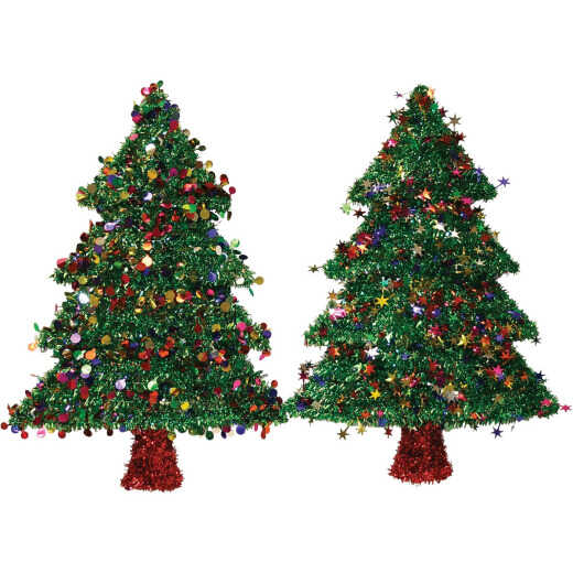 F C Young 18 In. Tinsel Christmas Tree Holiday Decoration