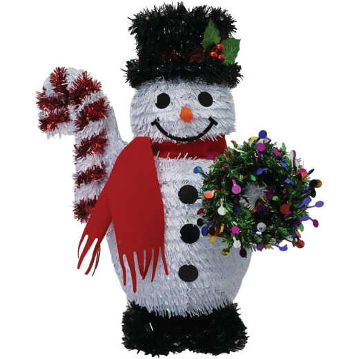 Youngcraft 9 In. x 5 In. x 12 In. Tinsel Snowman Tabletop Holiday Decoration