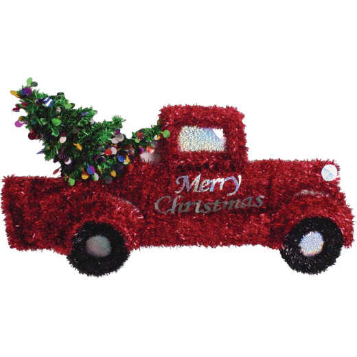 Youngcraft 24 In. x 1.25 In. x 12.5 In. Tinsel Truck Holiday Decoration